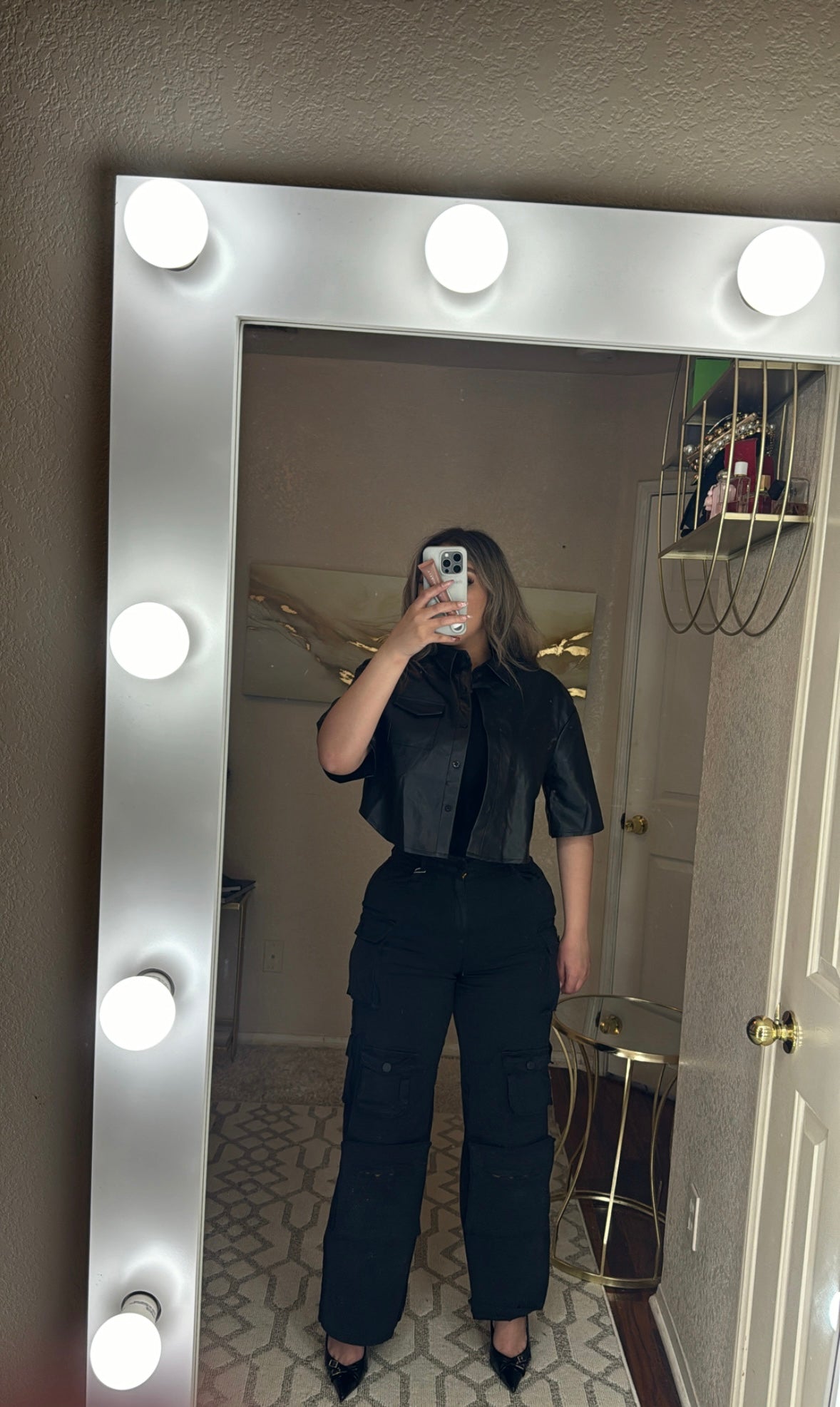 Aime Faux Leather Top