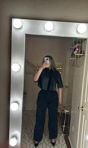 Aime Faux Leather Top
