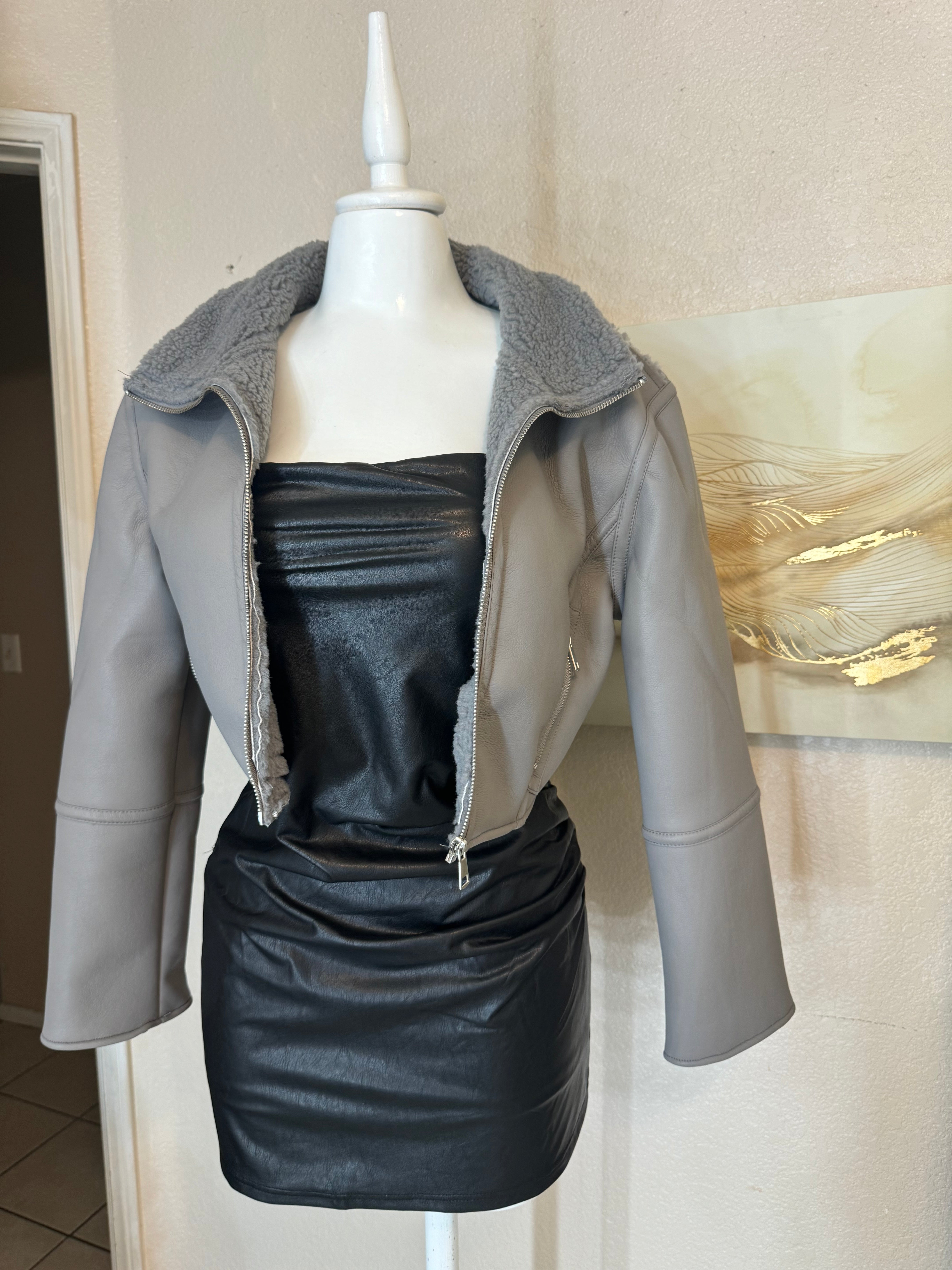 Stacy Crop Faux Leather Jacket