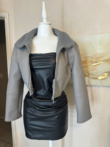 Stacy Crop Faux Leather Jacket